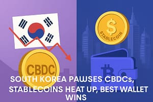 South Korea Pauses CBDCs, Stablecoins Heat Up: Here’s Why Best Wallet Wins the New Crypto Framework
